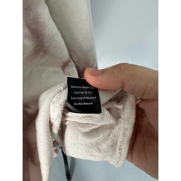 White and purple tie dye rolled raw hem long sleeve sweater - Picture 8 of 9